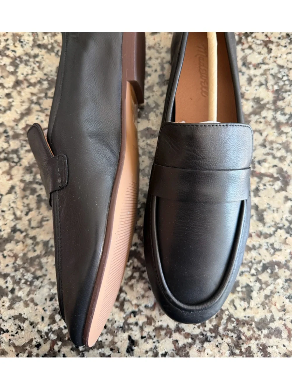 NIB Madewell True Black Lacey Soft Loafer in Leather size 8H (8.5)
